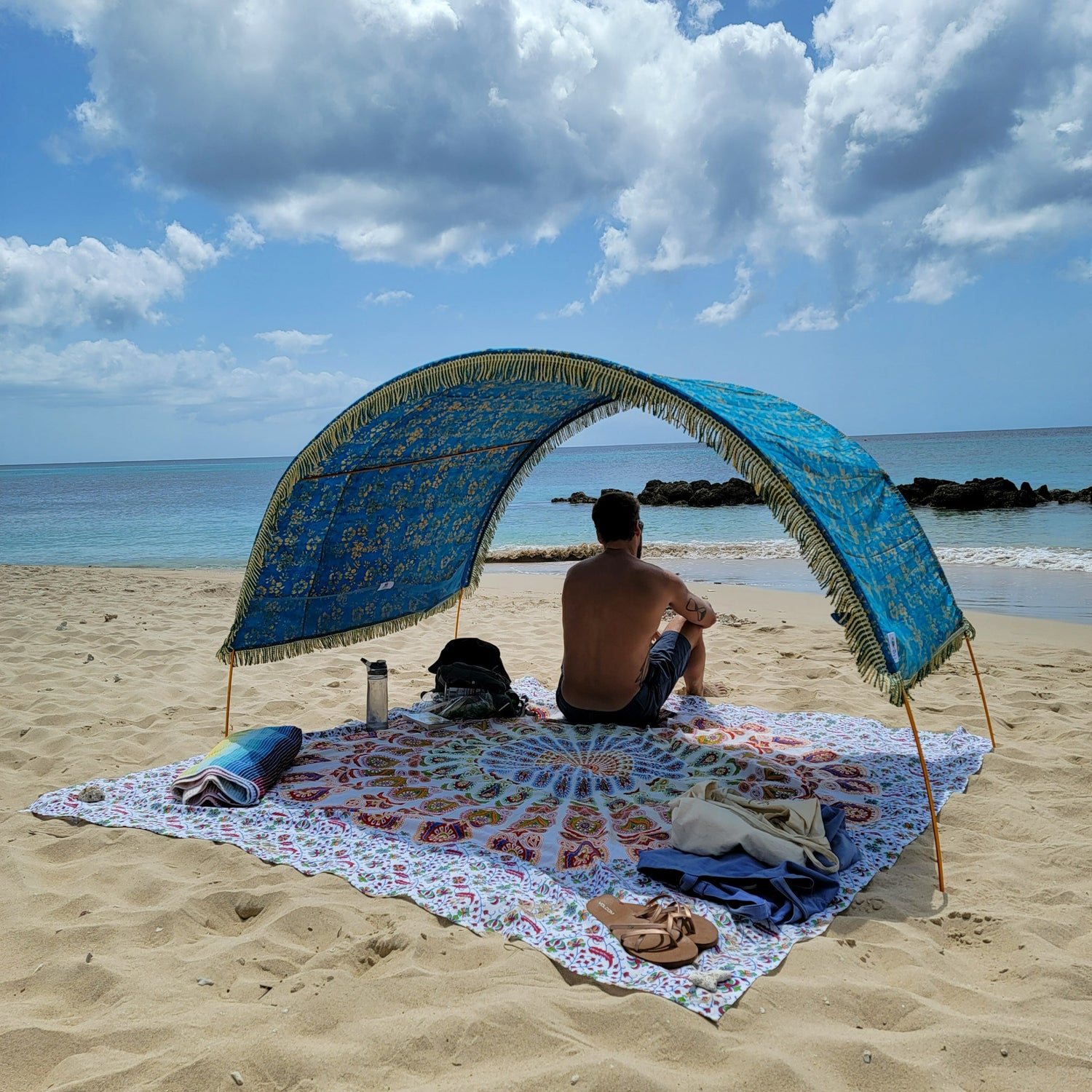 Extra Large travel Beach mat by Suniela Beach_printDreamyMandala