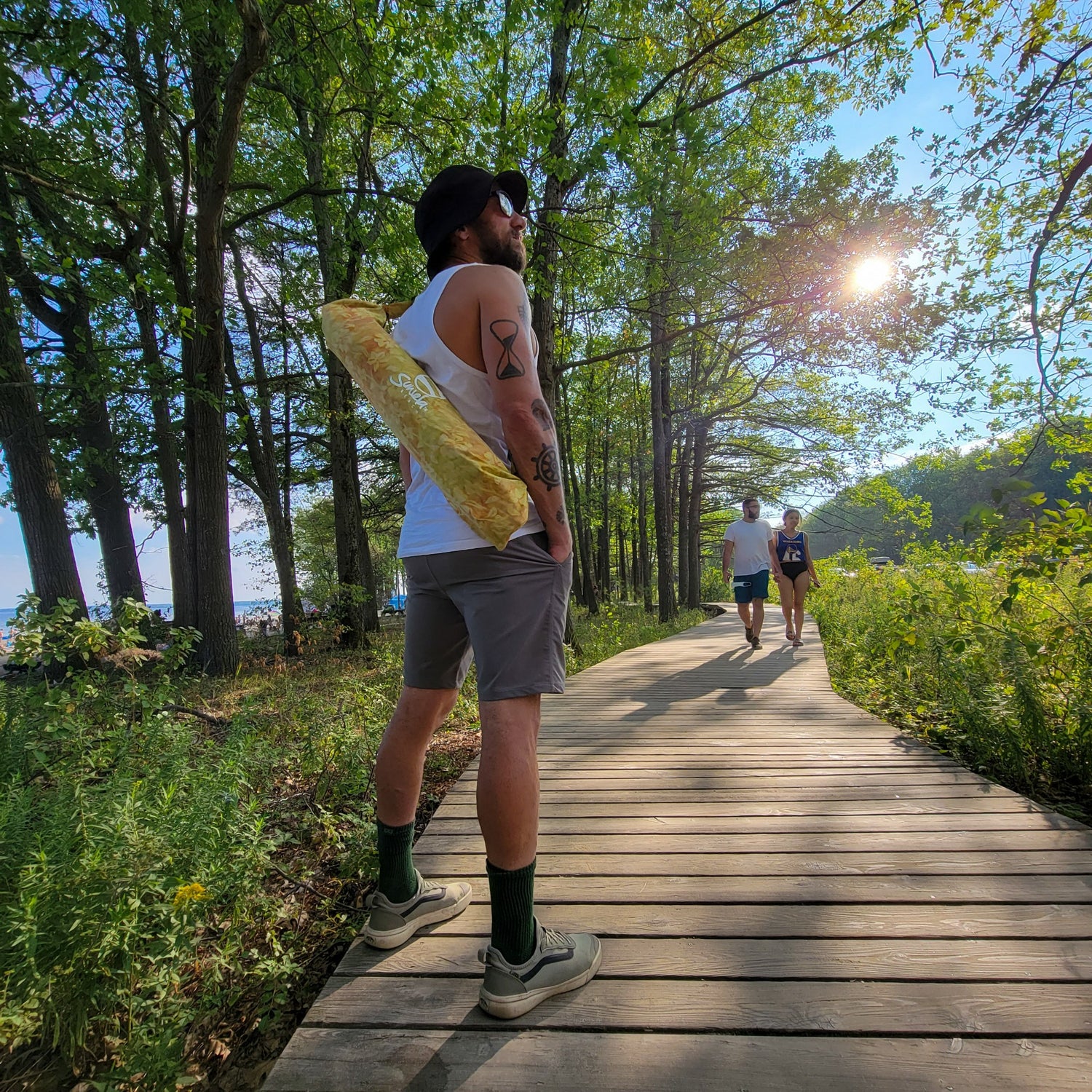 Men's batik yoga mat bag by Suniela Beach_printSerengeti