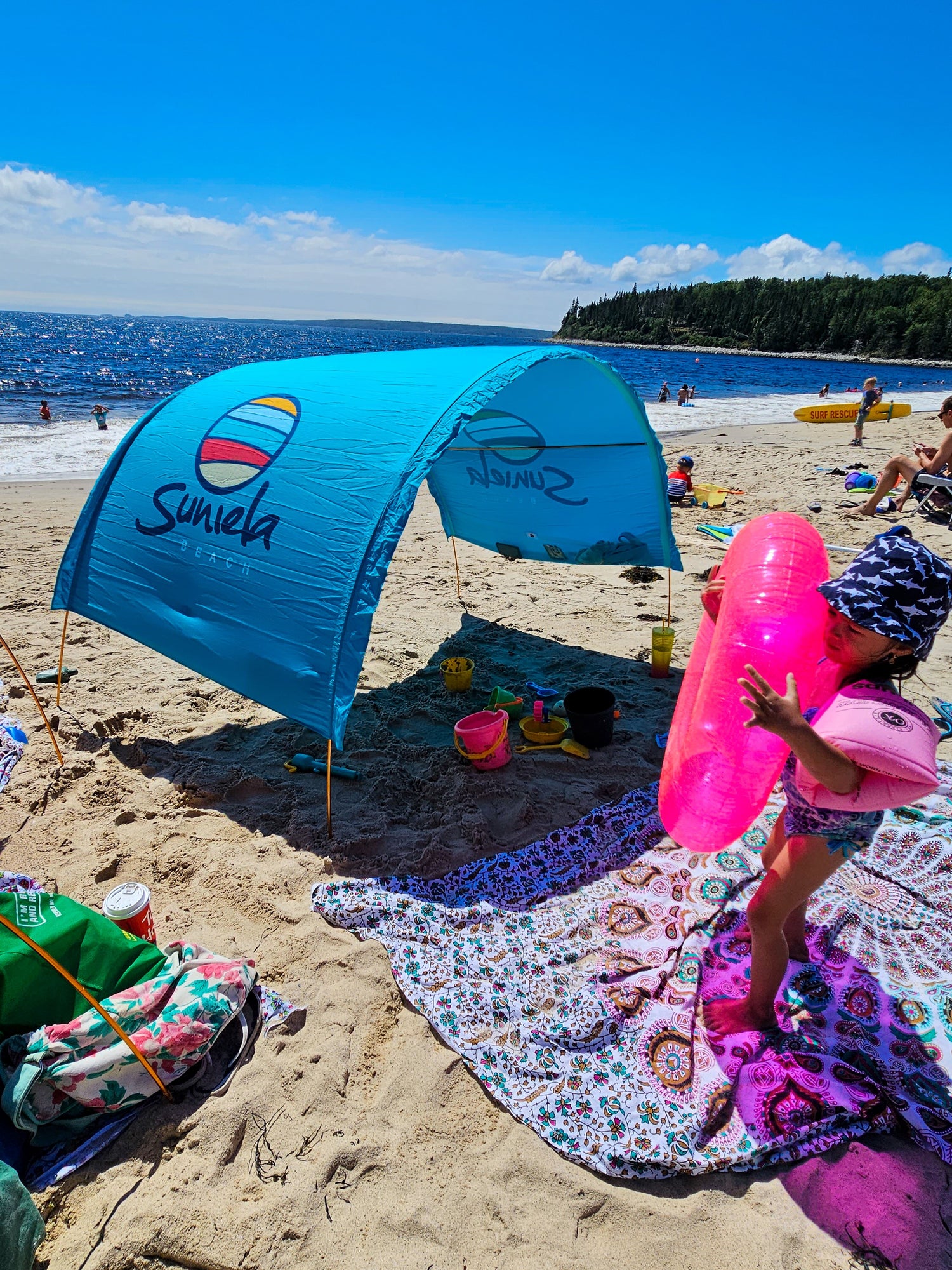 arched blue shade cabana for kids by Suniela Beach