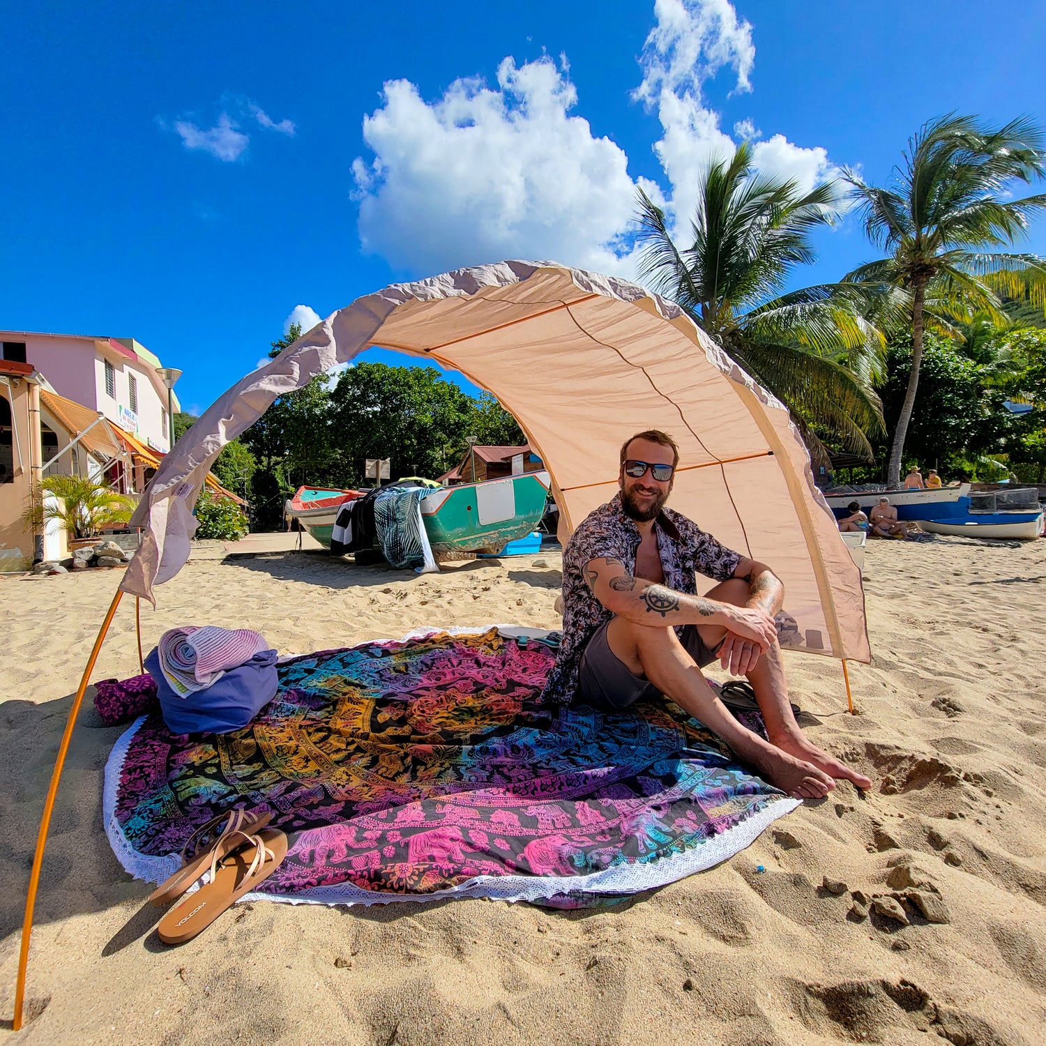 Cabana de plage en coton, facile à transporter