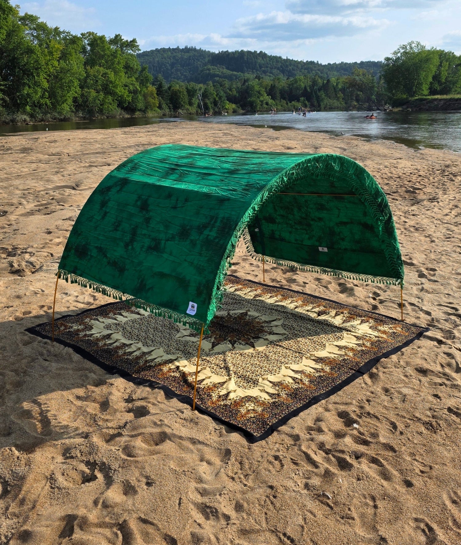 🌊 Giant Cotton Beach Mat – Hand-Printed in India
