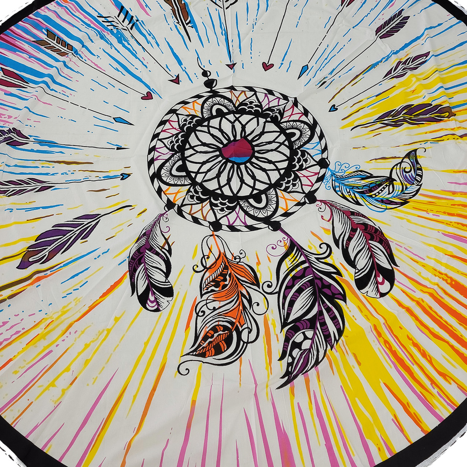 cotton beach mat with dreamcatcher design