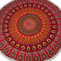 large round indian cotton beach mat 