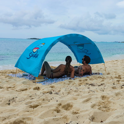Suniela Beach portable shade cabana with easy setup_printTurquoiseSuniela