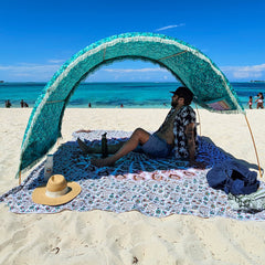 Extra large cotton beach mat by Suniela_printMaroonMandala