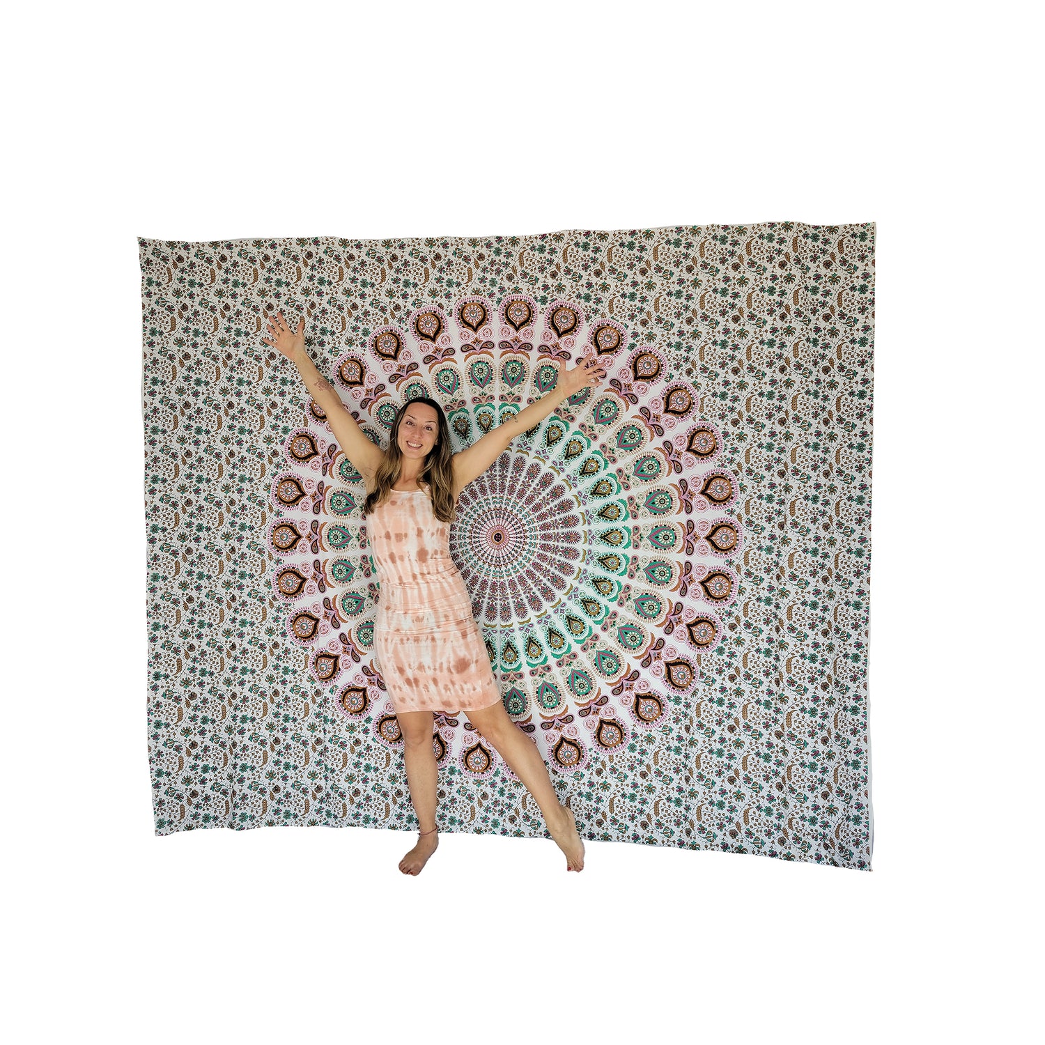 Gorgeous boho cotton mandala throw_printMaroonMandala