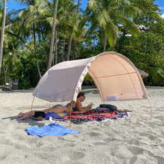 Portable sun shelter with easy one person set up_colourSand